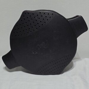 Pampered Chef Large 8 Cup 2 Qt Micro Cooker Microwave Steamer Strainer Lid Black